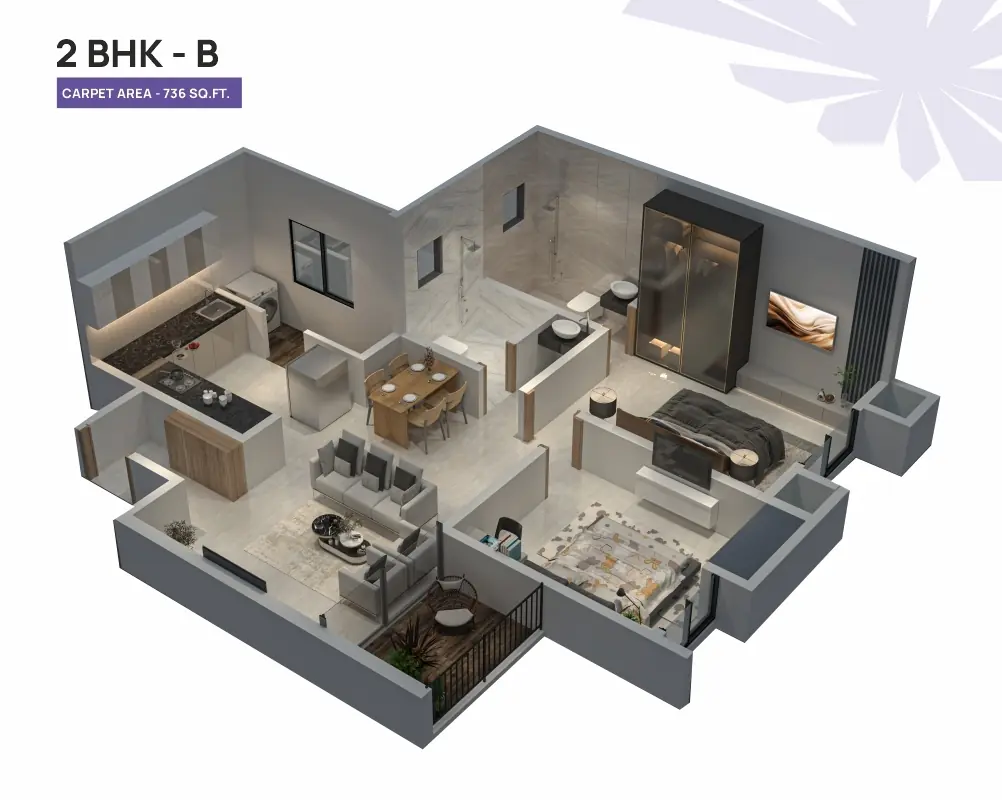 Elegant Dining & Living Layout